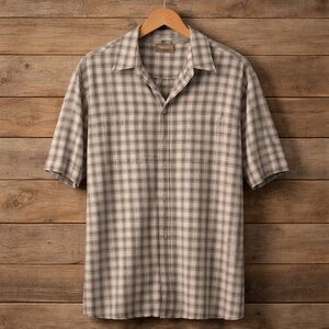 Khakis by Arrow LT/GL Big Oxford Check Plaid Cotton Button Up Shirt